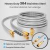 imageGirafe Tools Garden Hose 25ft x 58quot 304 Stainless Steel Metal Water Hose No Kink Garden Water Hose with 9 Pattern Spray Nozzle Flexible Lightweight Kink Free Hose for Yard Outdoor50FT 58