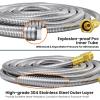 imageGirafe Tools Garden Hose 25ft x 58quot 304 Stainless Steel Metal Water Hose No Kink Garden Water Hose with 9 Pattern Spray Nozzle Flexible Lightweight Kink Free Hose for Yard Outdoor100FT 58