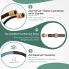 imageGiraffe Hybrid Garden Hose 58quot x 25ft Custom Length NO Kink Flexible Leakproof Hose with Male to Female Fittings 600 Burst PSIBlack and Orange