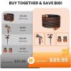 imageGiraffe Tools 100FT Garden Hose 58 Set with 10Pattern Spray Nozzle Quick Connects ampamp Ground Spinkler for Garden Greenhouse Flower Bed Garden Water Hose100FT Kit1