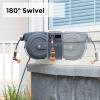 imageGiraffe Tools AW25 12MB Retractable Garden Hose Reel PRO Metal Bracket and AW4058 Hose Reel 58quot x 90 ft
