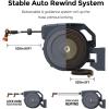 imageGiraffe Tools AW5058 Retractable Garden Hose Reel 58quot x 1155 ft Heavy Duty Wall Mounted Water Hose Reel Automatic Rewind 180 Deg Swivel Bracket Slow Retraction 115ft Dark Grey58 90FT METAL BRACKET