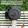 imageGiraffe Tools AW5058 Retractable Garden Hose Reel 58quot x 1155 ft Heavy Duty Wall Mounted Water Hose Reel Automatic Rewind 180 Deg Swivel Bracket Slow Retraction 115ft Dark Grey58 1155 FT