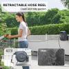 imageGiraffe Tools AW5058 Retractable Garden Hose Reel 58quot x 1155 ft Heavy Duty Wall Mounted Water Hose Reel Automatic Rewind 180 Deg Swivel Bracket Slow Retraction 115ft Dark Grey58 90FT METAL BRACKET