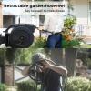 imageGiraffe Tools AW5058 Retractable Garden Hose Reel 58quot x 1155 ft Heavy Duty Wall Mounted Water Hose Reel Automatic Rewind 180 Deg Swivel Bracket Slow Retraction 115ft Dark Grey58 1155 FT
