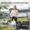 imageGiraffe Tools CW20 Retractable Garden Hose Reel 58quot x 60 ft Heavy Duty Water Hose Reel Swivel Bracket Any Length Lock Light Grey60FT