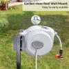 imageGiraffe Tools CW20 Retractable Garden Hose Reel 58quot x 60 ft Heavy Duty Water Hose Reel Swivel Bracket Any Length Lock Light Grey60FT