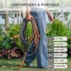 imageGiraffe Tools Garden Hose 10FT 58quot Lightweight Lay Flat Water Hose Custom Length Flexible Leakproof Hybrid Hose Pipe with Male to Female FittingGrey and Orange