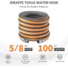 imageGiraffe Tools Garden Hose 10FT 58quot Lightweight Lay Flat Water Hose Custom Length Flexible Leakproof Hybrid Hose Pipe with Male to Female FittingGrey and Orange