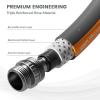 imageGiraffe Tools Garden Hose 10FT 58quot Lightweight Lay Flat Water Hose Custom Length Flexible Leakproof Hybrid Hose Pipe with Male to Female FittingGrey and Orange