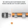 imageGiraffe Tools Garden Hose 10FT 58quot Lightweight Lay Flat Water Hose Custom Length Flexible Leakproof Hybrid Hose Pipe with Male to Female FittingGrey and Orange