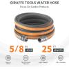 imageGiraffe Tools Garden Hose 10FT 58quot Lightweight Lay Flat Water Hose Custom Length Flexible Leakproof Hybrid Hose Pipe with Male to Female FittingGrey and Orange