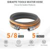 imageGiraffe Tools Garden Hose 10FT 58quot Lightweight Lay Flat Water Hose Custom Length Flexible Leakproof Hybrid Hose Pipe with Male to Female FittingGrey and Orange