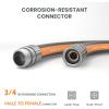 imageGiraffe Tools Garden Hose 10FT 58quot Lightweight Lay Flat Water Hose Custom Length Flexible Leakproof Hybrid Hose Pipe with Male to Female FittingGrey and Orange