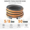 imageGiraffe Tools Garden Hose 10FT 58quot Lightweight Lay Flat Water Hose Custom Length Flexible Leakproof Hybrid Hose Pipe with Male to Female FittingGrey and Orange