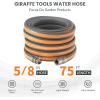 imageGiraffe Tools Garden Hose 10FT 58quot Lightweight Lay Flat Water Hose Custom Length Flexible Leakproof Hybrid Hose Pipe with Male to Female FittingGrey and Orange