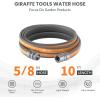 imageGiraffe Tools Garden Hose 10FT 58quot Lightweight Lay Flat Water Hose Custom Length Flexible Leakproof Hybrid Hose Pipe with Male to Female FittingGrey and Orange