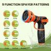 imageGiraffe Tools Garden Hose 75FT 12 Lightweight Flexible Water Hoses Burst 600 psi with 9 Spray Function Nozzle Heavy Duty Hose25FT