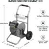 imageGiraffe Tools Garden Hose Reel Cart with Wheels Heavy Duty Metal Water Hose Reel Cart 200 ft of 12 Capacity Mobile Hose Reel Cart for Outside