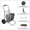 imageGiraffe Tools Garden Hose Reel Cart with Wheels Heavy Duty Metal Water Hose Reel Cart 200 ft of 12 Capacity Mobile Hose Reel Cart for Outside
