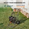 imageGiraffe Tools Garden Hose Reel Cart with Wheels Heavy Duty Metal Water Hose Reel Cart 200 ft of 12 Capacity Mobile Hose Reel Cart for Outside