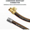 imageGiraffe Tools Hybrid Garden Hose 75ft x 58quot Male and Female Fittings with Shut off Valve Flexible Heavy Duty Leakproof Lightweight Water Hose50FT