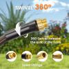 imageGiraffe Tools Leader Hose 2ft x 58quot Short Water Hose Heavy Duty for Hose Reel Lightweight Flexible with Female Female FittingsBlack