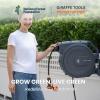 imageGiraffe Tools Metal Retractable Hose Reel 130 FT Wall Mounted Heavy Duty Hose Reel with 9 Pattern Nozzle 180 Deg Swivel Metal Bracket Any Length Lock 12 130FT PRO Dark GreyDark Grey