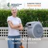 imageGiraffe Tools Metal Retractable Hose Reel 130 FT Wall Mounted Heavy Duty Hose Reel with 9 Pattern Nozzle 180 Deg Swivel Metal Bracket Any Length Lock 12 130FT PRO Dark GreyLight Grey