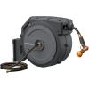 imageGiraffe Tools Metal Retractable Hose Reel 130 FT Wall Mounted Heavy Duty Hose Reel with 9 Pattern Nozzle 180 Deg Swivel Metal Bracket Any Length Lock 12 130FT PRO Dark GreyDark Grey