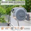 imageGiraffe Tools Metal Retractable Hose Reel 130 FT Wall Mounted Heavy Duty Hose Reel with 9 Pattern Nozzle 180 Deg Swivel Metal Bracket Any Length Lock 12 130FT PRO Dark GreyLight Grey