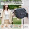 imageGiraffe Tools Retractable Garden Hose Reel 12 Inch x 130 ft Super Heavy Duty Any Length Lock Slow Return System Wall Mounted and 180 Deg Swivel BracketDark Grey