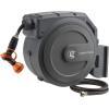 imageGiraffe Tools Retractable Garden Hose Reel 12 Inch x 130 ft Super Heavy Duty Any Length Lock Slow Return System Wall Mounted and 180 Deg Swivel BracketDark Grey