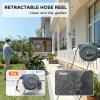 imageGiraffe Tools Retractable Garden Hose Reel 12 Inch x 130 ft Super Heavy Duty Any Length Lock Slow Return System Wall Mounted and 180 Deg Swivel BracketDark Grey