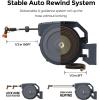 imageGiraffe Tools Retractable Garden Hose Reel 12 Inch x 130 ft Super Heavy Duty Any Length Lock Slow Return System Wall Mounted and 180 Deg Swivel BracketDark Grey