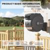 imageGiraffe Tools Retractable Garden Hose Reel 12 Inch x 130 ft Super Heavy Duty Any Length Lock Slow Return System Wall Mounted and 180 Deg Swivel BracketDark Grey