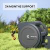 imageGiraffe Tools Retractable Garden Hose Reel 12 Inch x 130 ft Super Heavy Duty Any Length Lock Slow Return System Wall Mounted and 180 Deg Swivel BracketDark Grey
