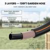 imageGiraffe Tools Retractable Garden Hose Reel 12 Inch x 130 ft Super Heavy Duty Any Length Lock Slow Return System Wall Mounted and 180 Deg Swivel BracketDark Grey