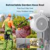 imageGiraffe Tools Retractable Hose Reel 12quot x 65 ft Heavy Duty Water Hose Reel Swivel Bracket Any Length Lock with 9Function Sprayer Nozzle65FT