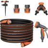 imageGiraffe Tools 100FT Garden Hose 58 Set with 10Pattern Spray Nozzle Quick Connects ampamp Ground Spinkler for Garden Greenhouse Flower Bed Garden Water Hose100FT Kit3