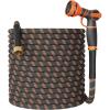 imageGiraffe Tools Garden Hose 100FT 12 Lightweight Flexible Water Hoses Burst 600 psi with 9 Spray Function Nozzle Heavy Duty Hose100FT
