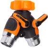 imageGiraffe Tools Garden Hose Splitter 2 Way Heavy Duty 34quot GHT Y Connector for Outdoor Faucet Spigot Brass Fitting Separate Shut Off Valve Single PackSingle Pack