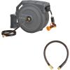 imageGiraffe Tools Leader Hose 6ft x 58quotShort Water Hose Heavy Duty for Hose ReelDouble Female Fittings and Metal Retractable 130FT Heavy Duty Hose Reel with 9 Pattern Nozzle Metal Bracket