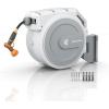imageGiraffe Tools Metal Retractable Hose Reel 130 FT Wall Mounted Heavy Duty Hose Reel with 9 Pattern Nozzle 180 Deg Swivel Metal Bracket Any Length Lock 12 130FT PRO Dark GreyLight Grey
