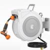 imageGiraffe Tools Retractable Hose Reel 12quot x 65 ft Heavy Duty Water Hose Reel Swivel Bracket Any Length Lock with 9Function Sprayer Nozzle65FT