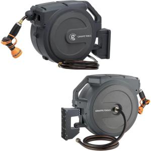 imageGiraffe Tools AW25 12MB Garden Hose Reel PRO Metal Bracket and AW4058MB Garden Hose Reel 58quot x 90 ft PRO