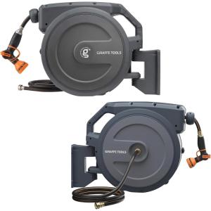 imageGiraffe Tools AW30 12MB Garden Hose Reel 12quot x 100 ft PRO Metal Bracket and AW40 58quot x 90 ft Garden Hose Reel