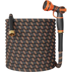 imageGiraffe Tools Garden Hose 100FT 12 Lightweight Flexible Water Hoses Burst 600 psi with 9 Spray Function Nozzle Heavy Duty Hose100FT