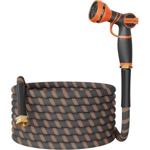 imageGiraffe Tools Garden Hose 75FT 12 Lightweight Flexible Water Hoses Burst 600 psi with 9 Spray Function Nozzle Heavy Duty Hose50FT