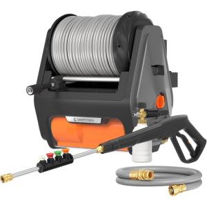 imageGiraffe Tools Grandfalls Pressure Washer Max 2900 PSI 22 GPM Electric Wall Mounted Power Washer with 100ft Retractable Hose Foam Cannon 4Nozzles for CarDrivewaysPatios